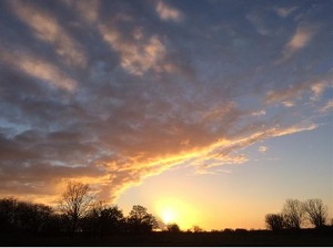 Sonnenuntergang mit Abendrot